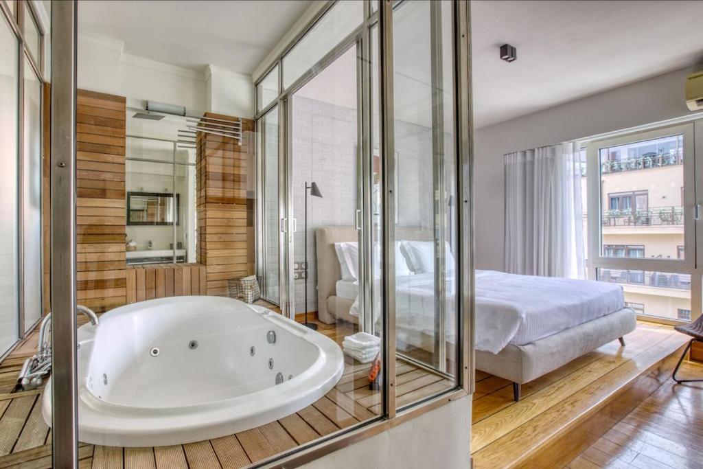 Sunny Luxury Loft,Stunning Acropolis View, Jacuzzi Apartment Atena Exterior foto